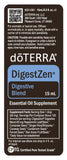 Botella doTERRA DigestZen en cocina representando uso cotidiano y bienestar