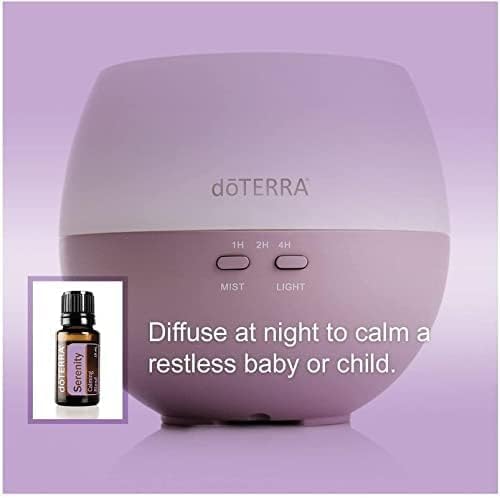 doTERRA Serenity junto a regla para mostrar tamaño práctico