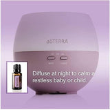 doTERRA Serenity junto a regla para mostrar tamaño práctico