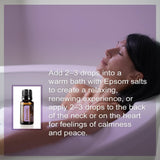 doTERRA mano inhalando Serenity alivio rápido y sensación calmante