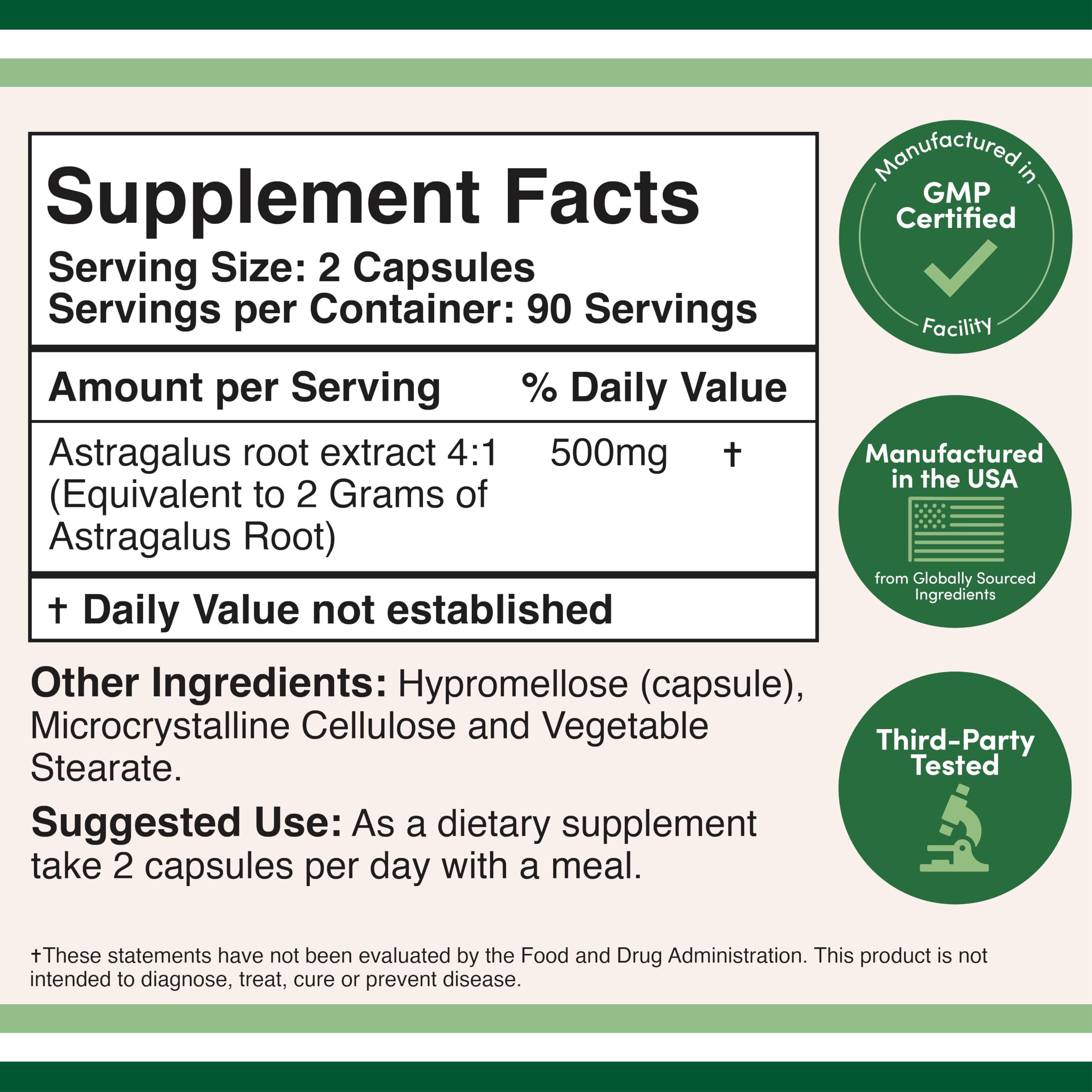 Double Wood Supplements etiqueta ampliada mostrando ingredientes y certificaciones