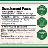 Double Wood Supplements etiqueta ampliada mostrando ingredientes y certificaciones