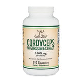 Etiqueta y lista de ingredientes de Double Wood Cordyceps que destaca 7% polisacáridos