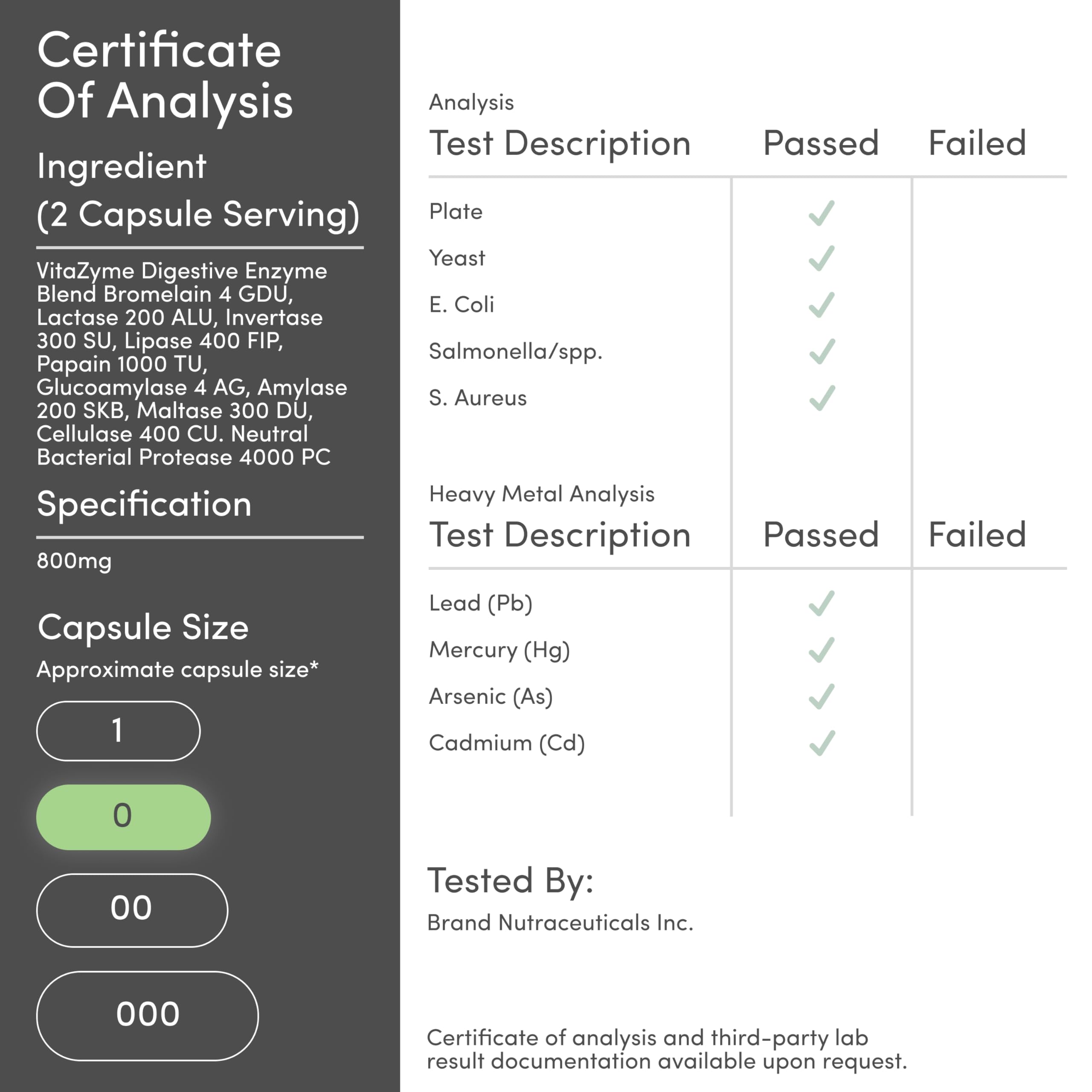 Double Wood etiqueta con lista de enzimas y certificaciones de calidad