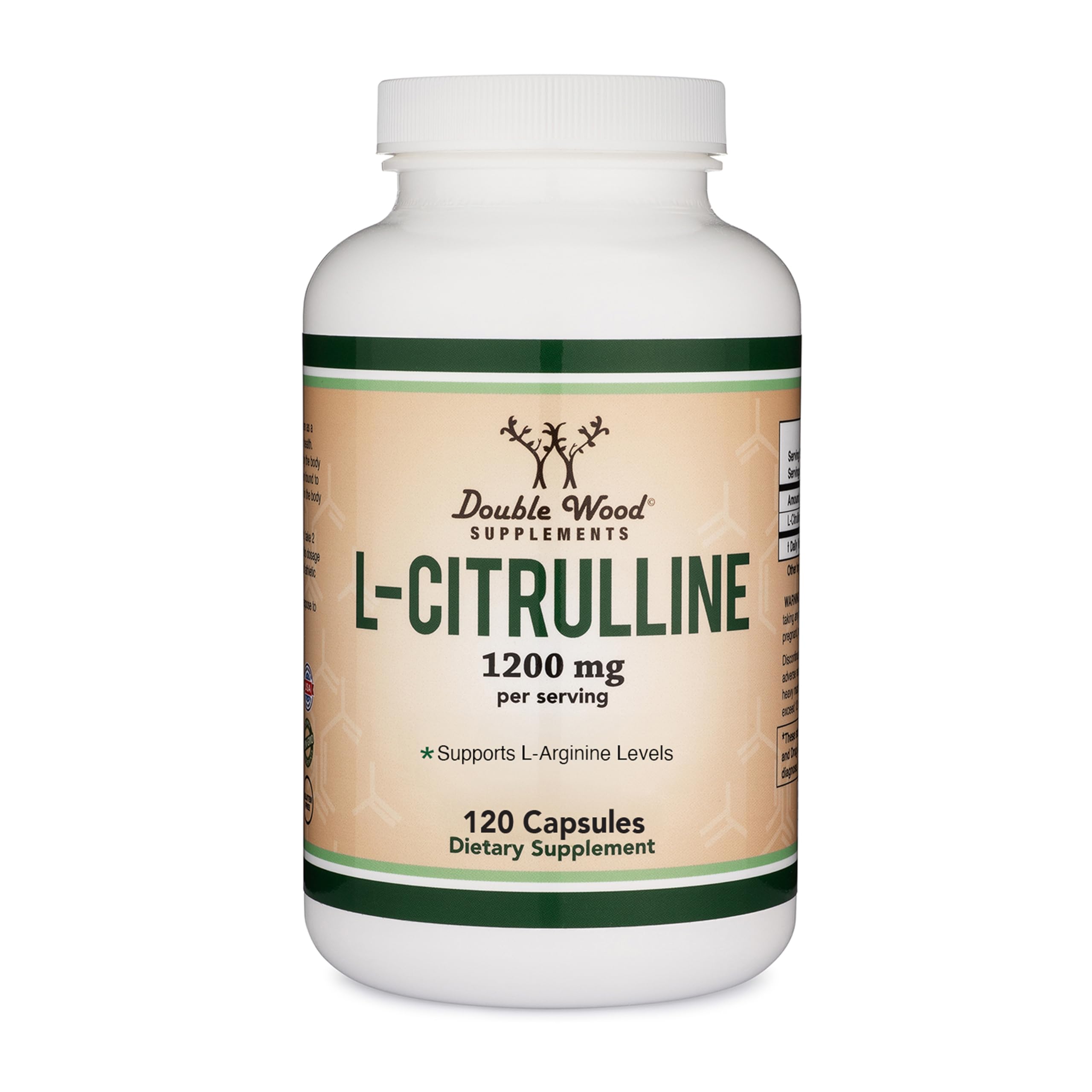 Double Wood envase frontal L Citrulline mostrando diseño y pureza