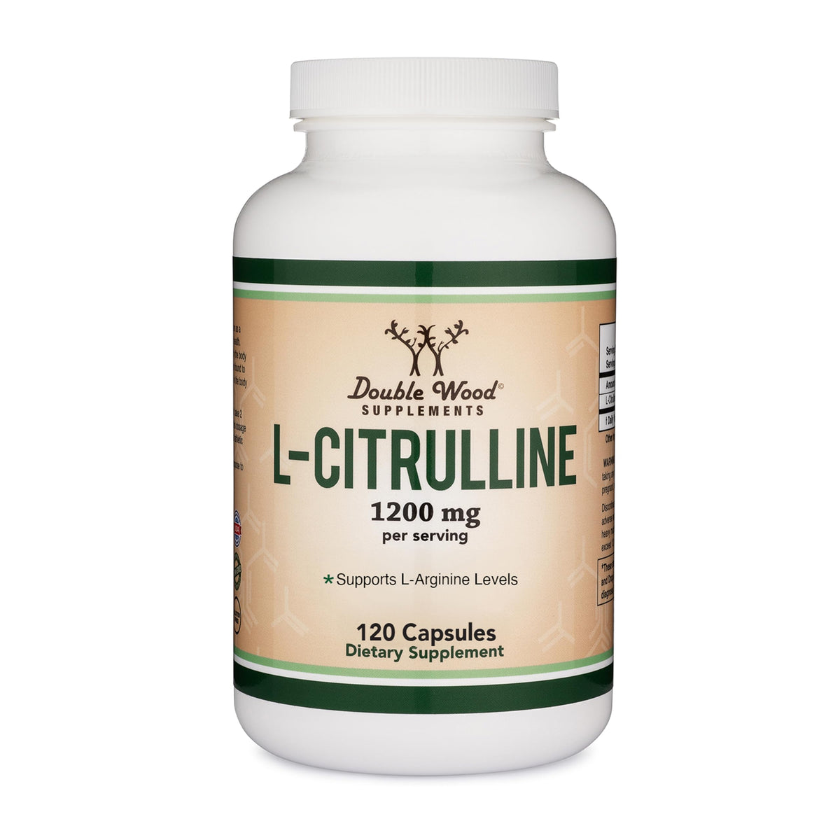 Double Wood envase frontal L Citrulline mostrando diseño y pureza