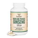 Double Wood ginseng frontal del envase mostrando información clave y beneficios