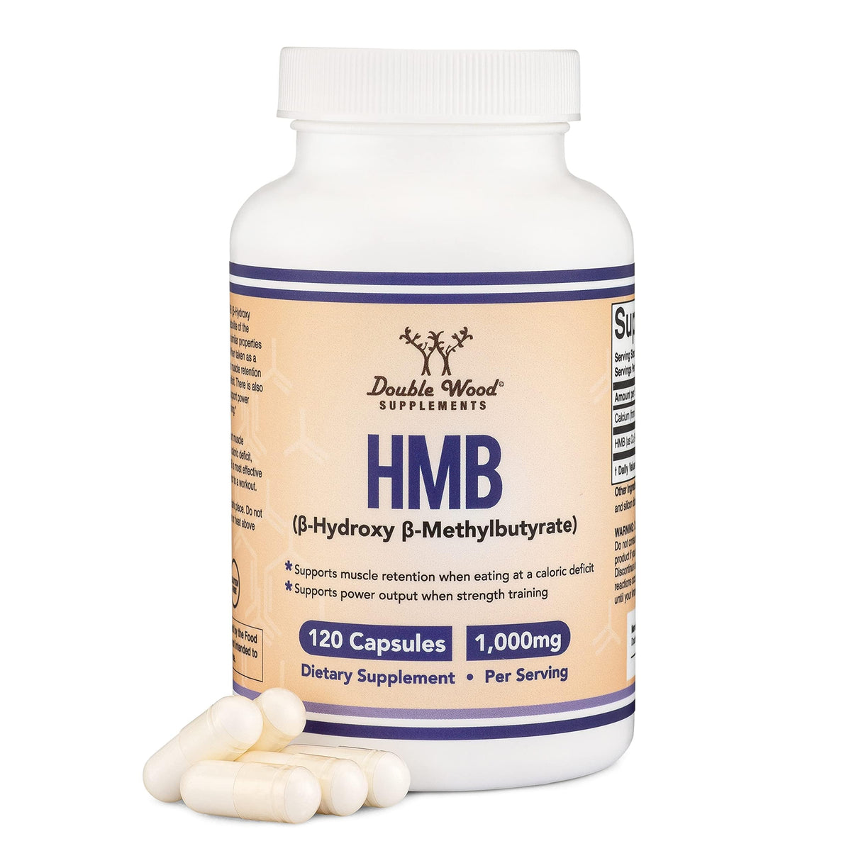 Double Wood Supplements envase frontal mostrando diseño y beneficios claros