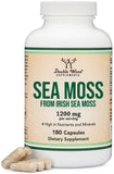 Double Wood Irish Sea Moss frontal del envase, claridad del producto y confianza