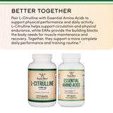 Etiqueta Double Wood L-Citrulline con información de dosis y pruebas de calidad