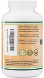 Double Wood etiqueta lateral con información de 1,000 mg y 20% L‑DOPA