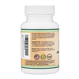 Double Wood Supplements frasco abierto con cápsulas destacando dosificación 125 mg