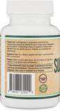 Double Wood Supplements frasco en mano para comparar tamaño y porción diaria