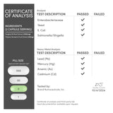 Double Wood certificado de prueba independiente mostrando verificación de pureza