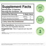Double Wood etiqueta con información de Tongkat Ali 200:1 y certificaciones