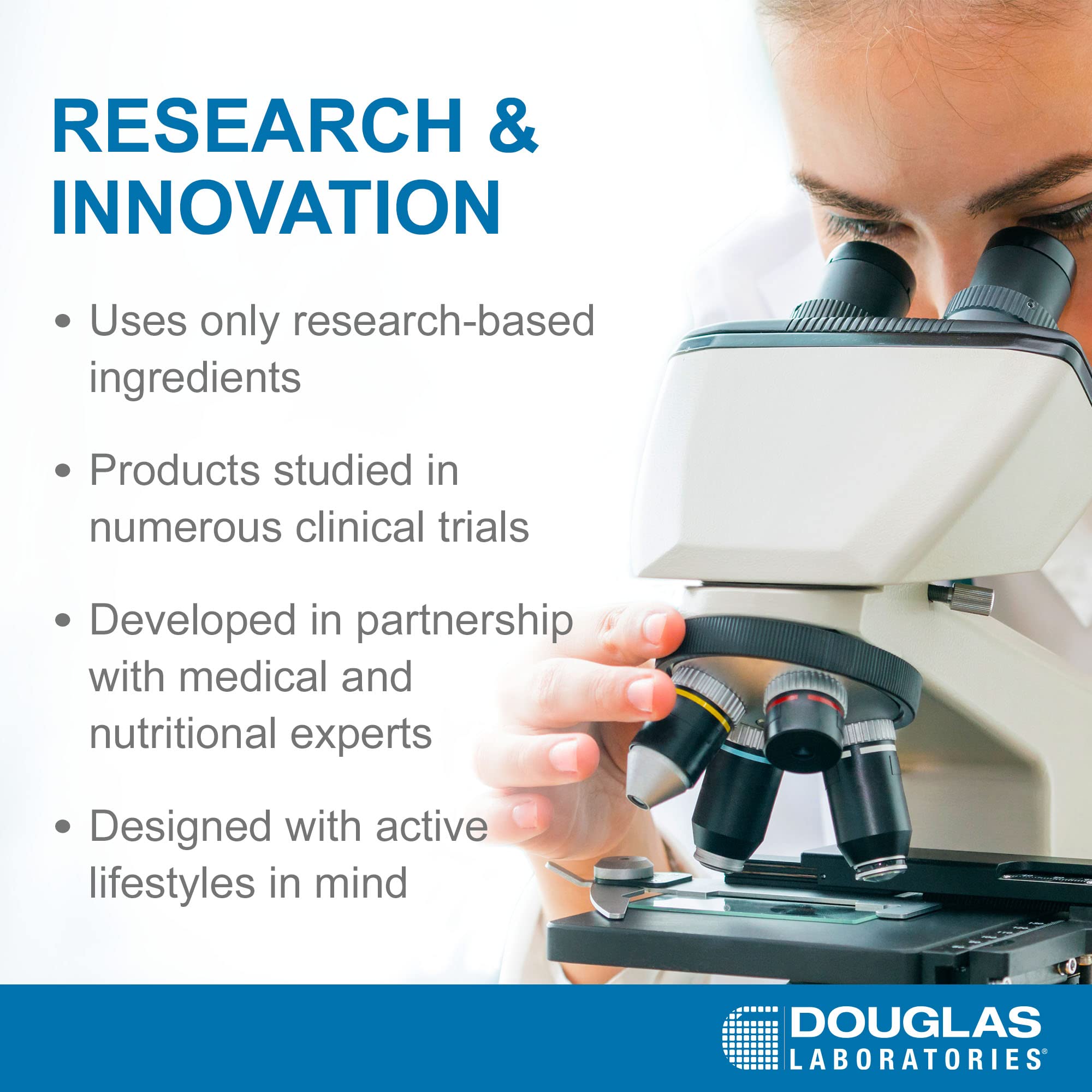 Douglas Laboratories producto en entorno de estilo de vida saludable y bienestar cotidiano