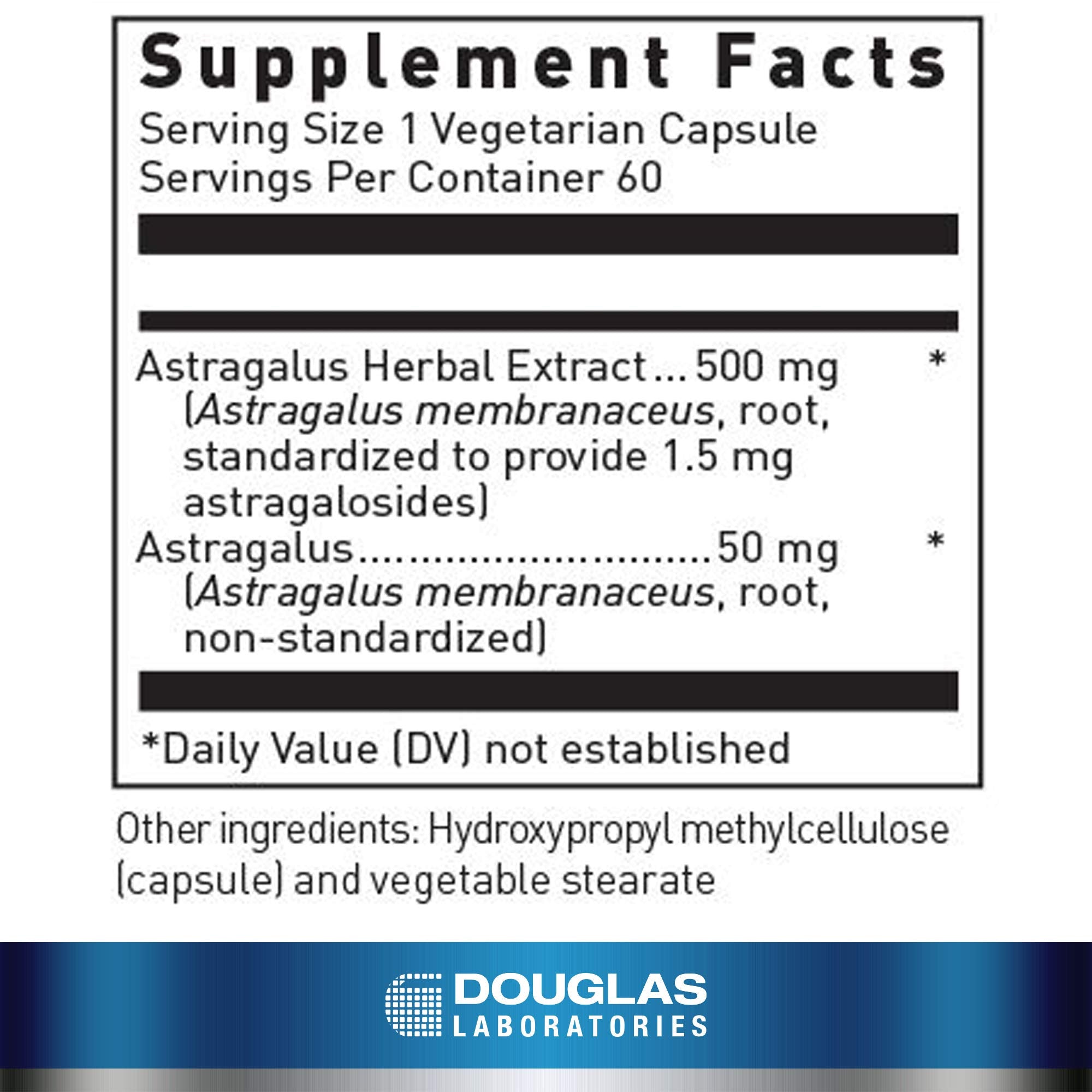 Douglas Laboratories detalle de etiqueta que resalta ingredientes y pureza