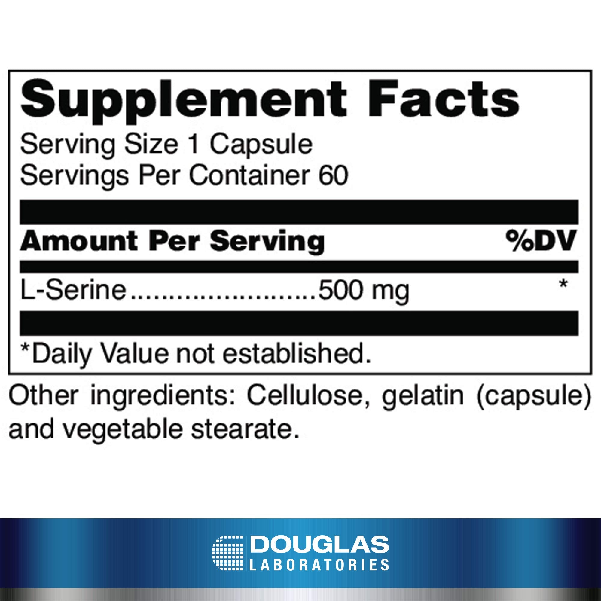 Douglas Laboratories cápsulas L‑Serine primer plano detalle para ver textura