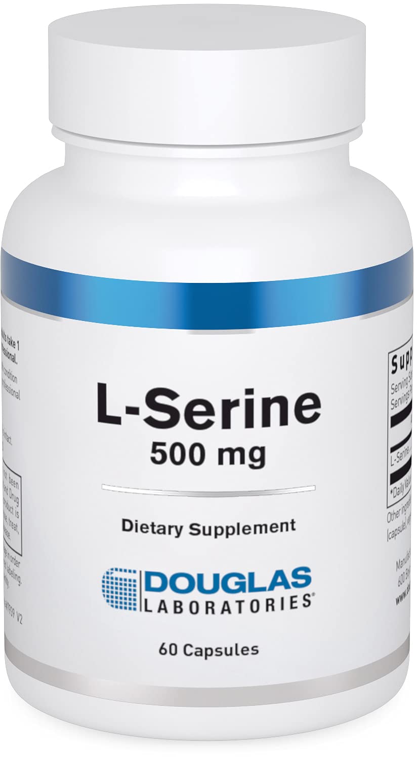 Douglas Laboratories envase frontal de L‑Serine mostrando marca y formato beneficioso
