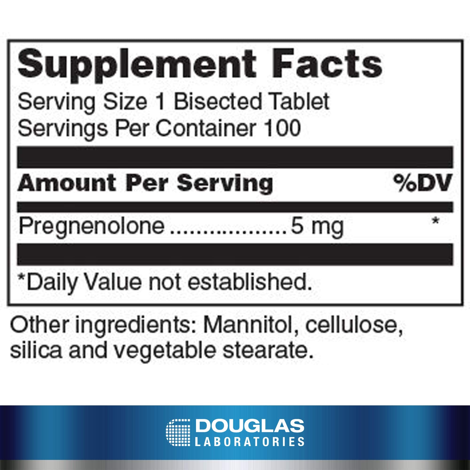 Douglas Laboratories detalle de comprimido de 5 mg resaltando dosificación precisa