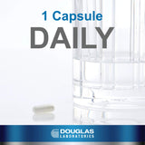 Douglas Laboratories etiqueta con información de 50 mg por cápsula y pureza
