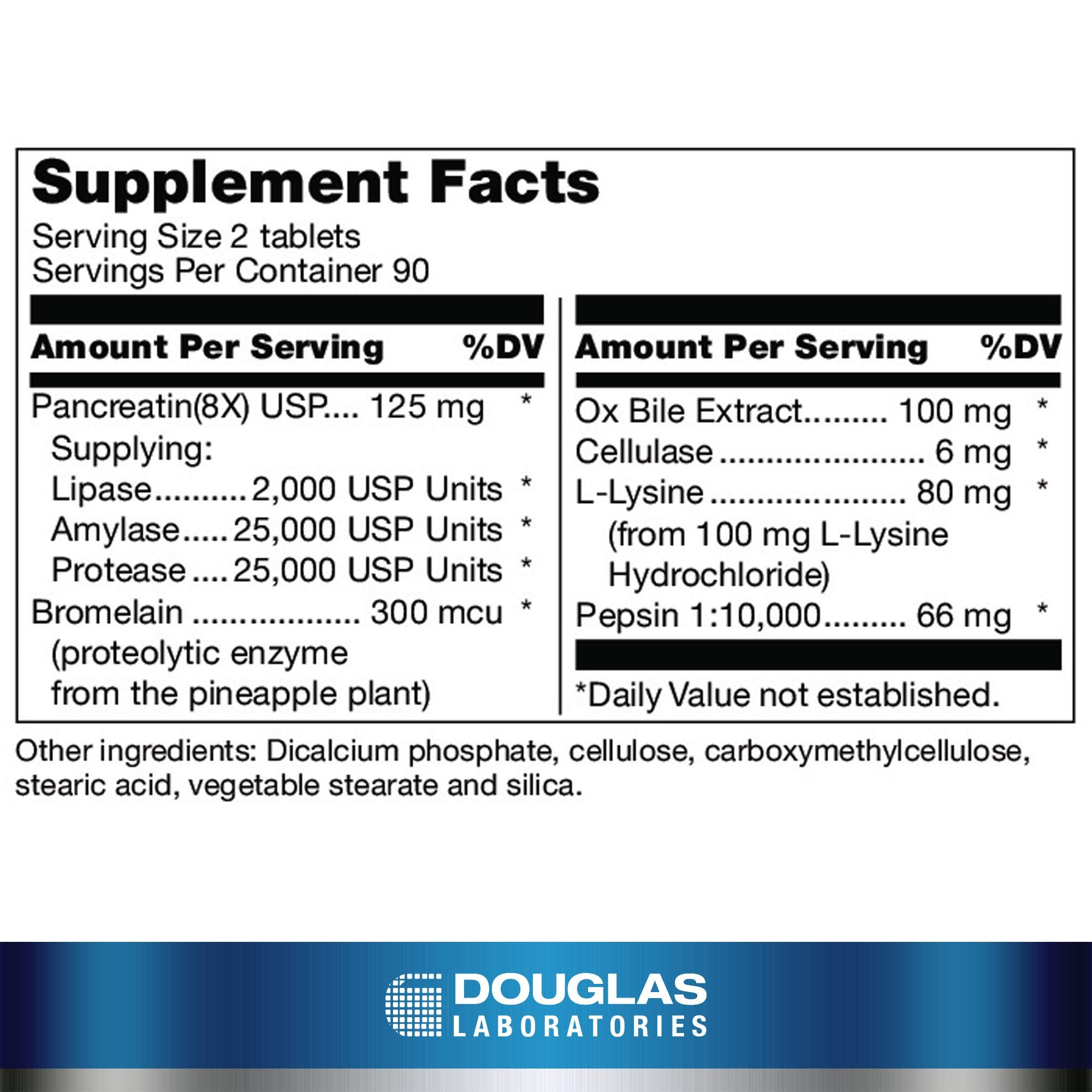 Douglas Ultrazyme tabletas distribuidas sobre superficie para una visión clara del producto
