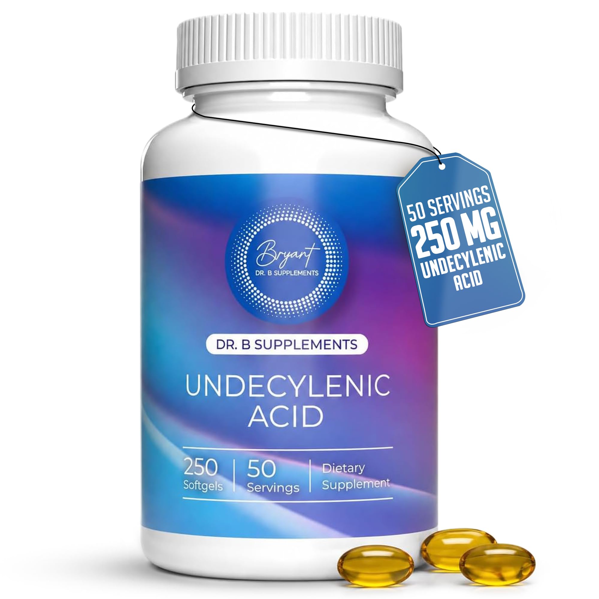 Dr B Supplements frasco delantero mostrando etiqueta y beneficio de equilibrio