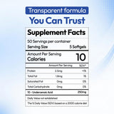 Dr B Supplements rótulo y etiqueta con información de potencia y dosis