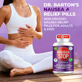 Dr. Barton's Nausea Stop cápsula detalle, jengibre concentrado para alivio