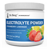 Dr. Berg frontal del envase fresa-limonada mostrando 50 servicios y beneficios.