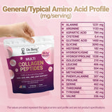 Dr. Berg etiqueta nutricional en primer plano, muestra proteína y vitaminas