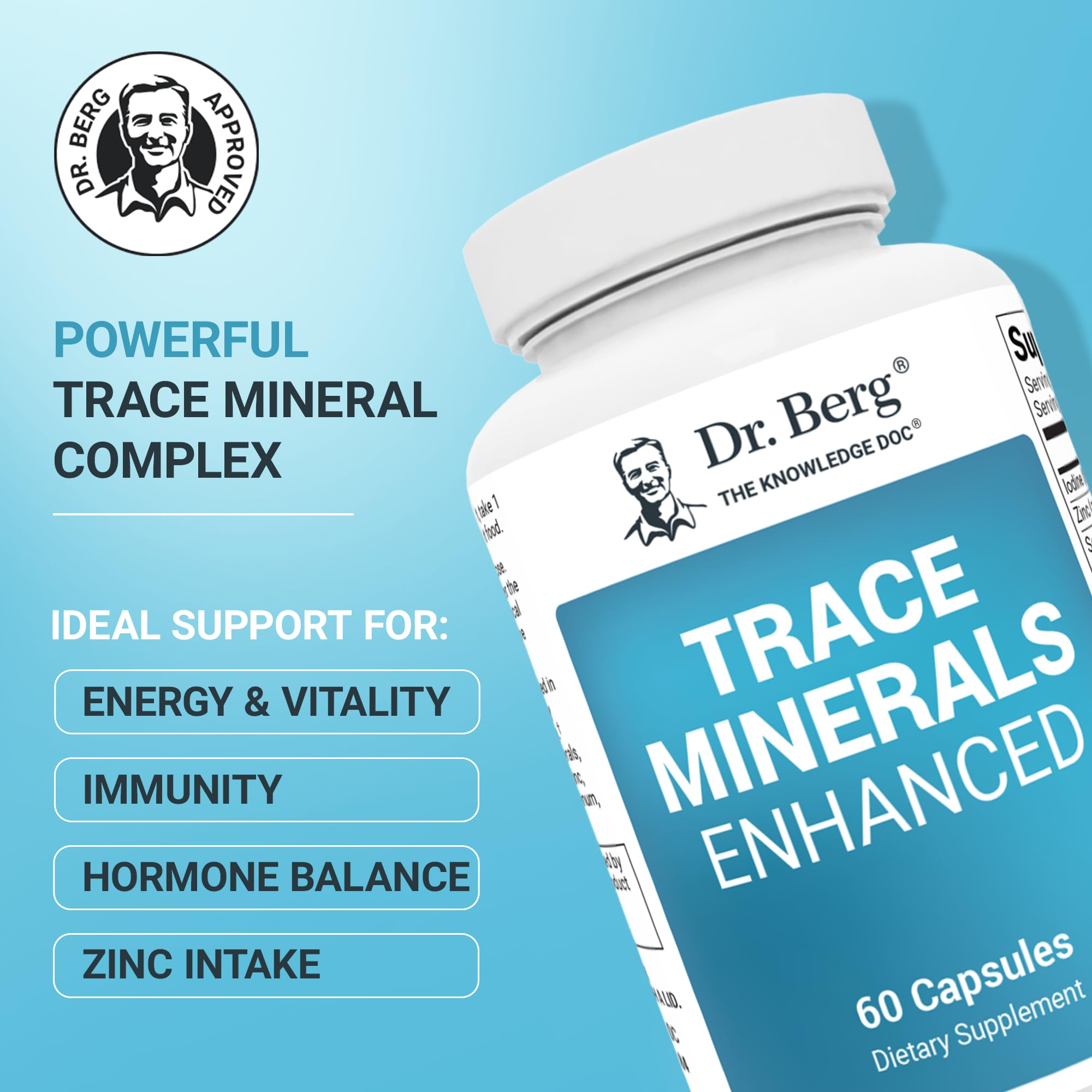 Dr. Berg etiqueta nutricional en detalle para ver ingredientes y cantidades