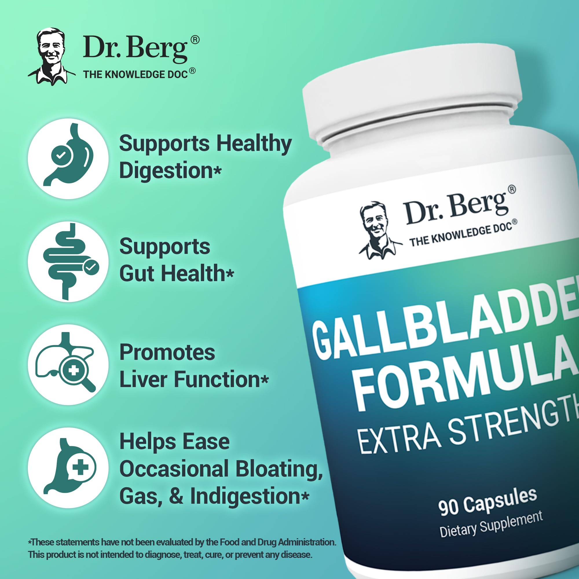Dr. Berg etiqueta del producto con lista de ingredientes clave visible