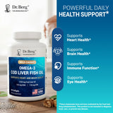 Dr. Berg botella abierta con varias softgels listos para tomar