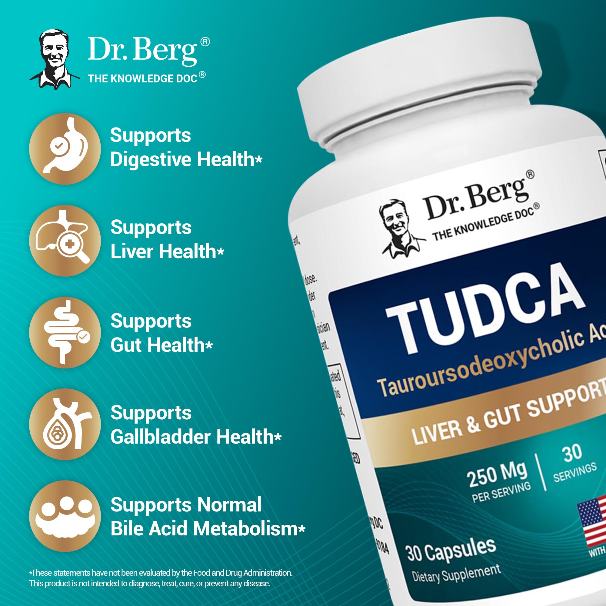 Dr. Berg etiqueta detallada con información de ingredientes y beneficio claro
