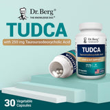 Dr. Berg botella junto a una mano para comparar tamaño y conveniencia mensual