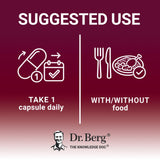 Dr. Berg lista de ingredientes en envase, detalle de vitaminas y minerales incluidos
