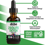 DR. BO etiqueta con clinoptilolita y vitaminas, claridad sobre ingredientes