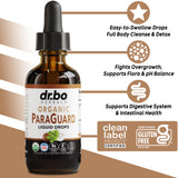 DR. BO etiqueta con lista de ingredientes orgánicos y claridad informativa