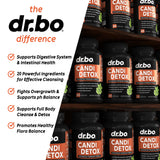 DR. BO etiqueta ampliada con ingredientes clave y claridad informativa