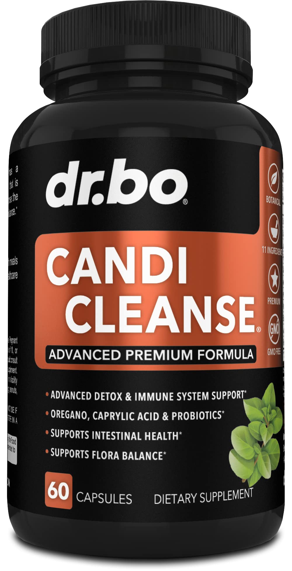 DR. BO frente del envase mostrando fórmula y beneficio de equilibrio intestinal