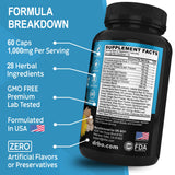 DR. BO frasco junto a hierbas secas que destaca la formulación natural