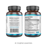 Dr. Brighten cápsulas en mano para visualizar dosis y fácil ingestión