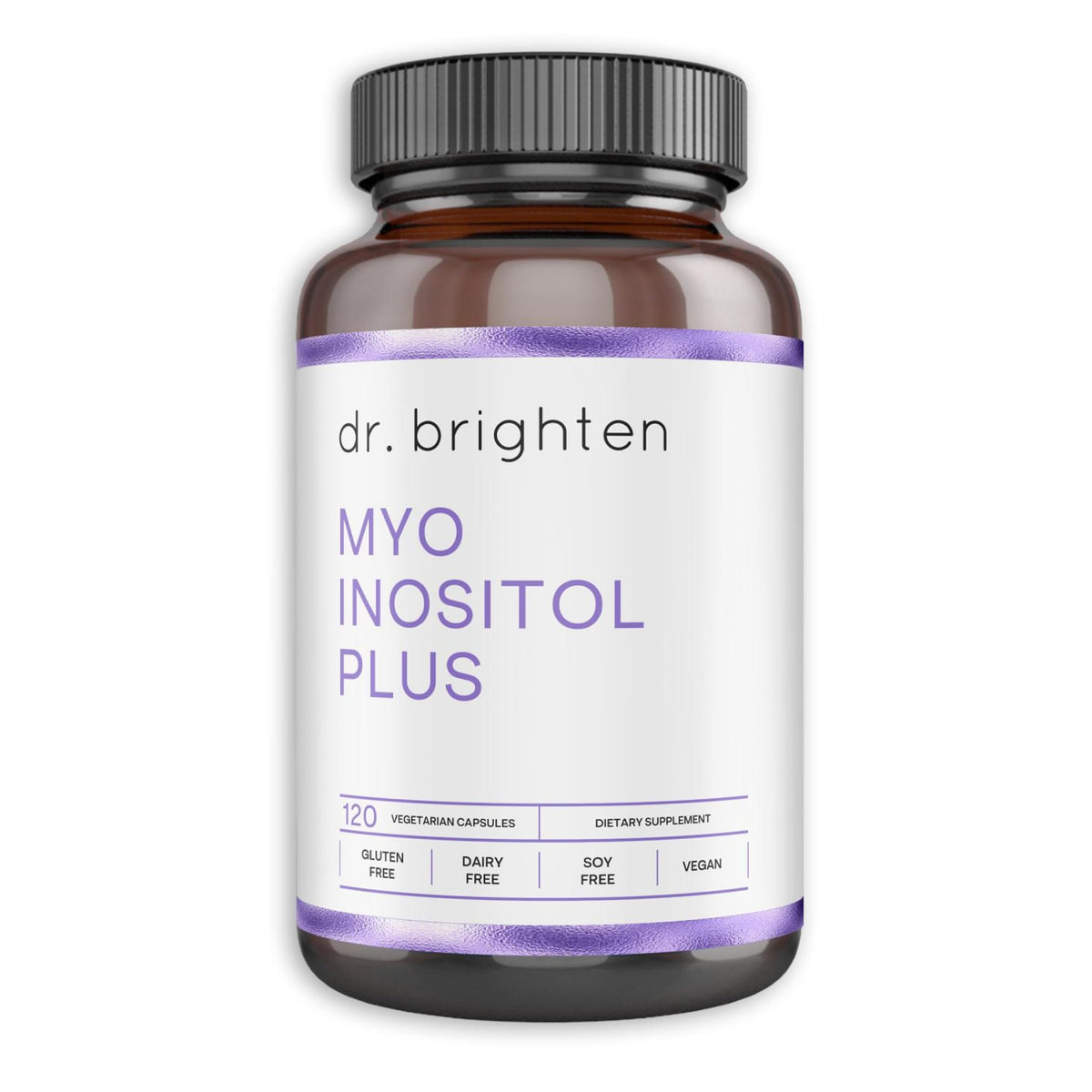 Dr. Brighten frasco frontal mostrando etiqueta clara y beneficios