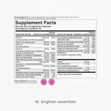 Dr. Brighten cápsula en primer plano que muestra textura y fácil ingestión