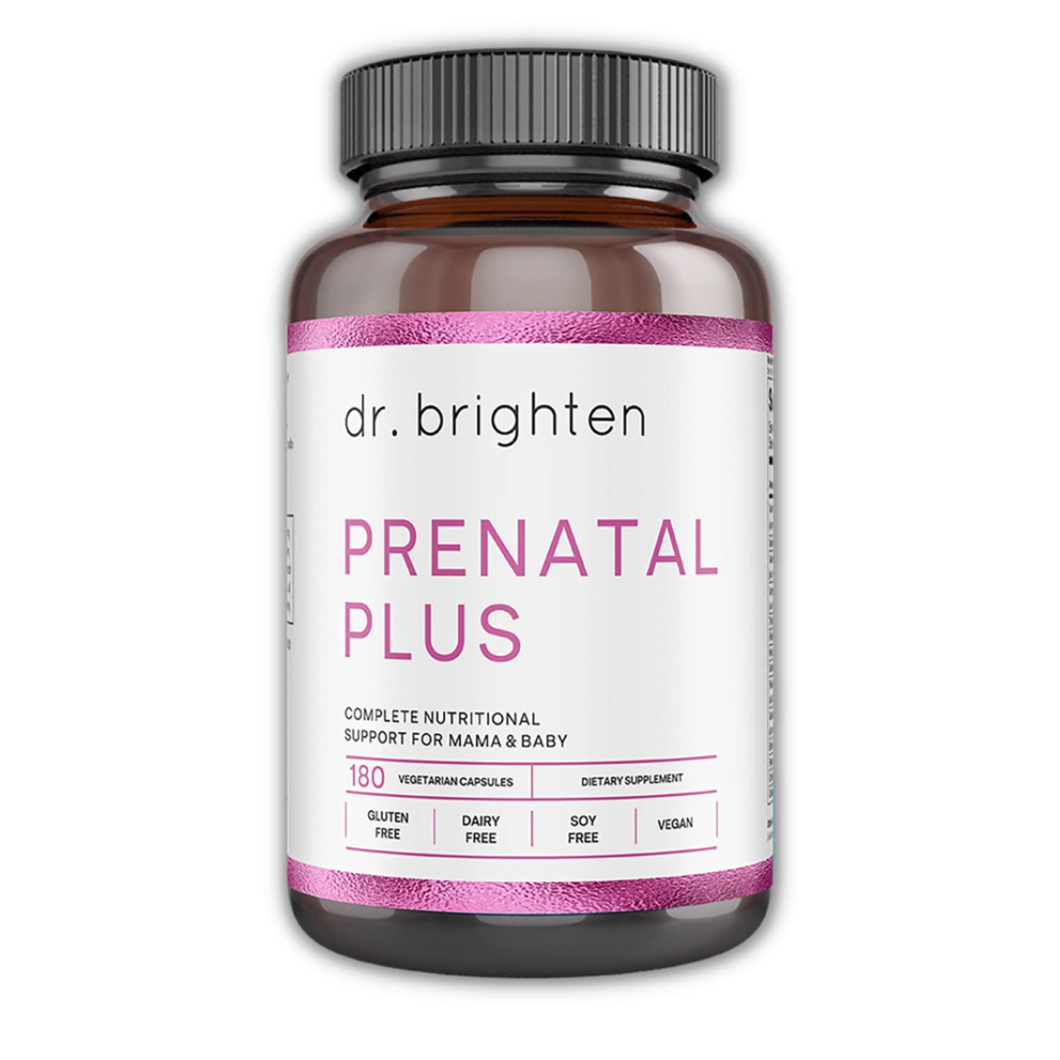 Dr. Brighten frontal del envase mostrando la formulación y beneficio nutricional