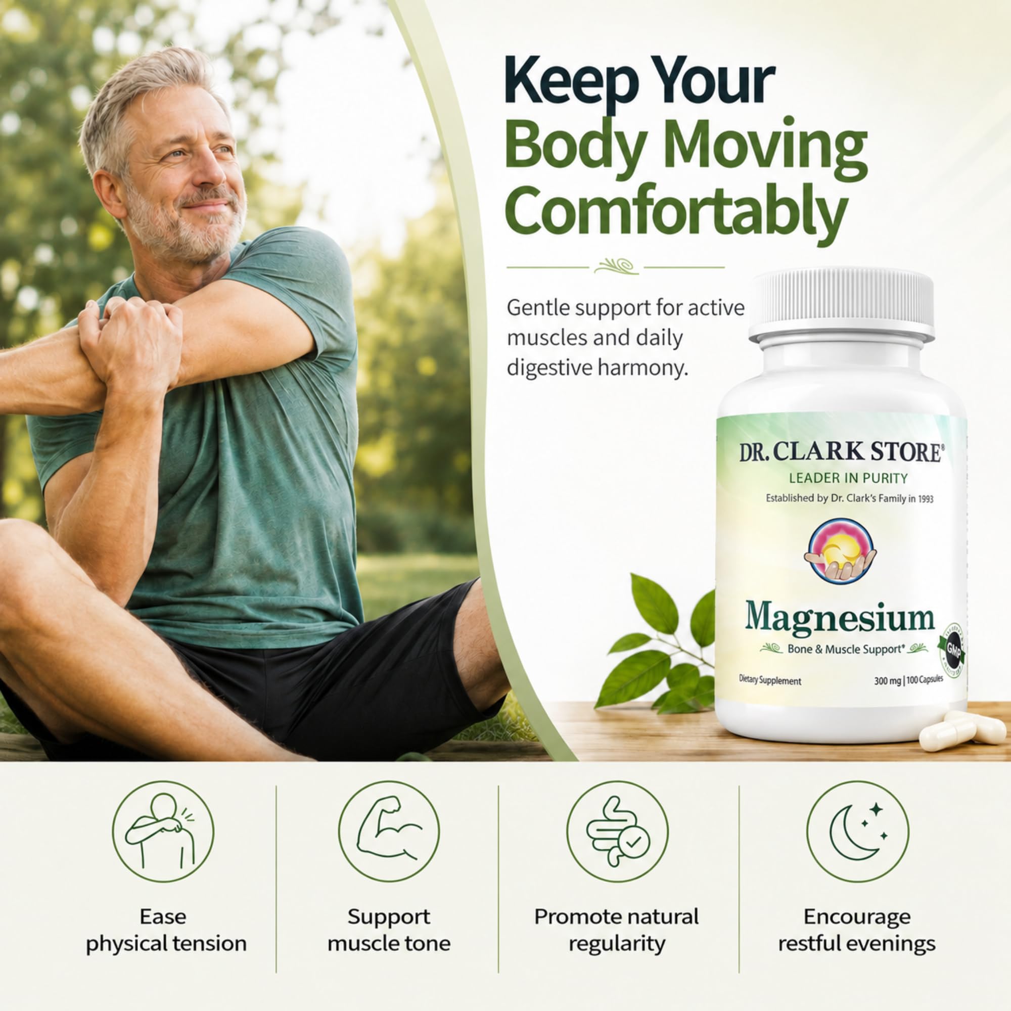 Dr Clark Store cápsulas en mano para visualizar dosis y forma