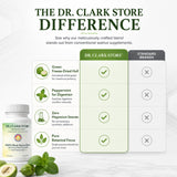 Dr Clark Store cápsula junto a monedas para comparar tamaño