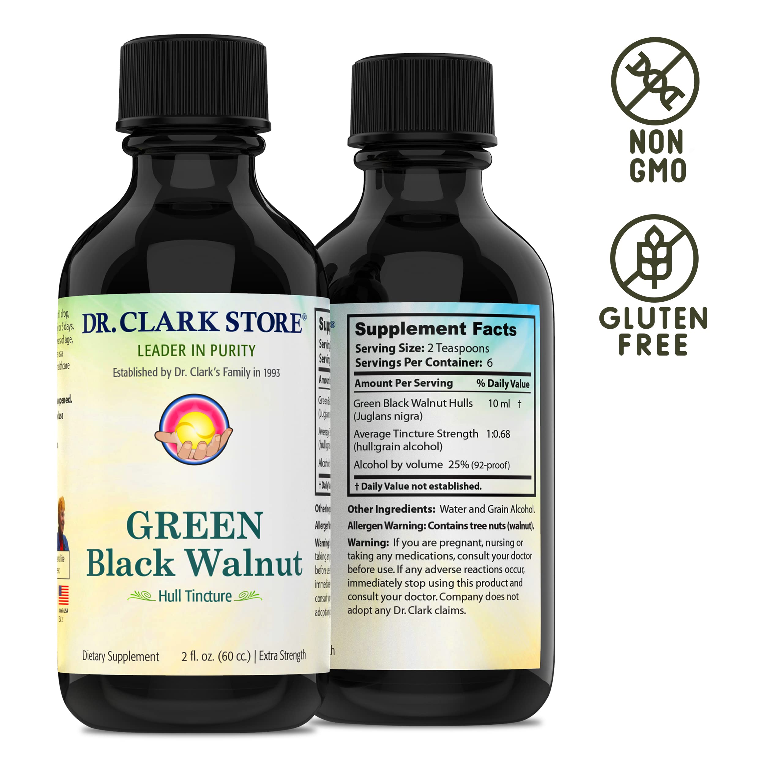 Dr Clark Store comparación de tamaño del frasco para escala