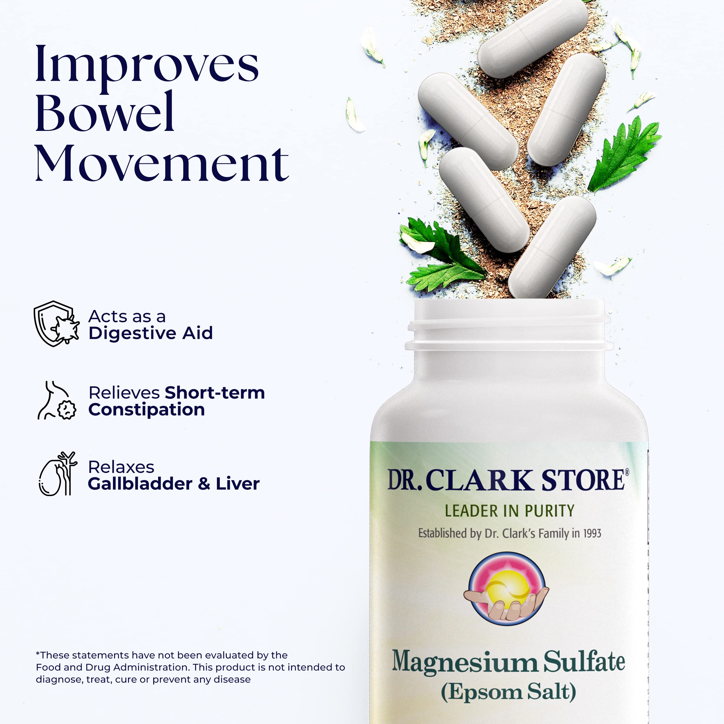 Dr Clark Store etiqueta con información clara y grado USP